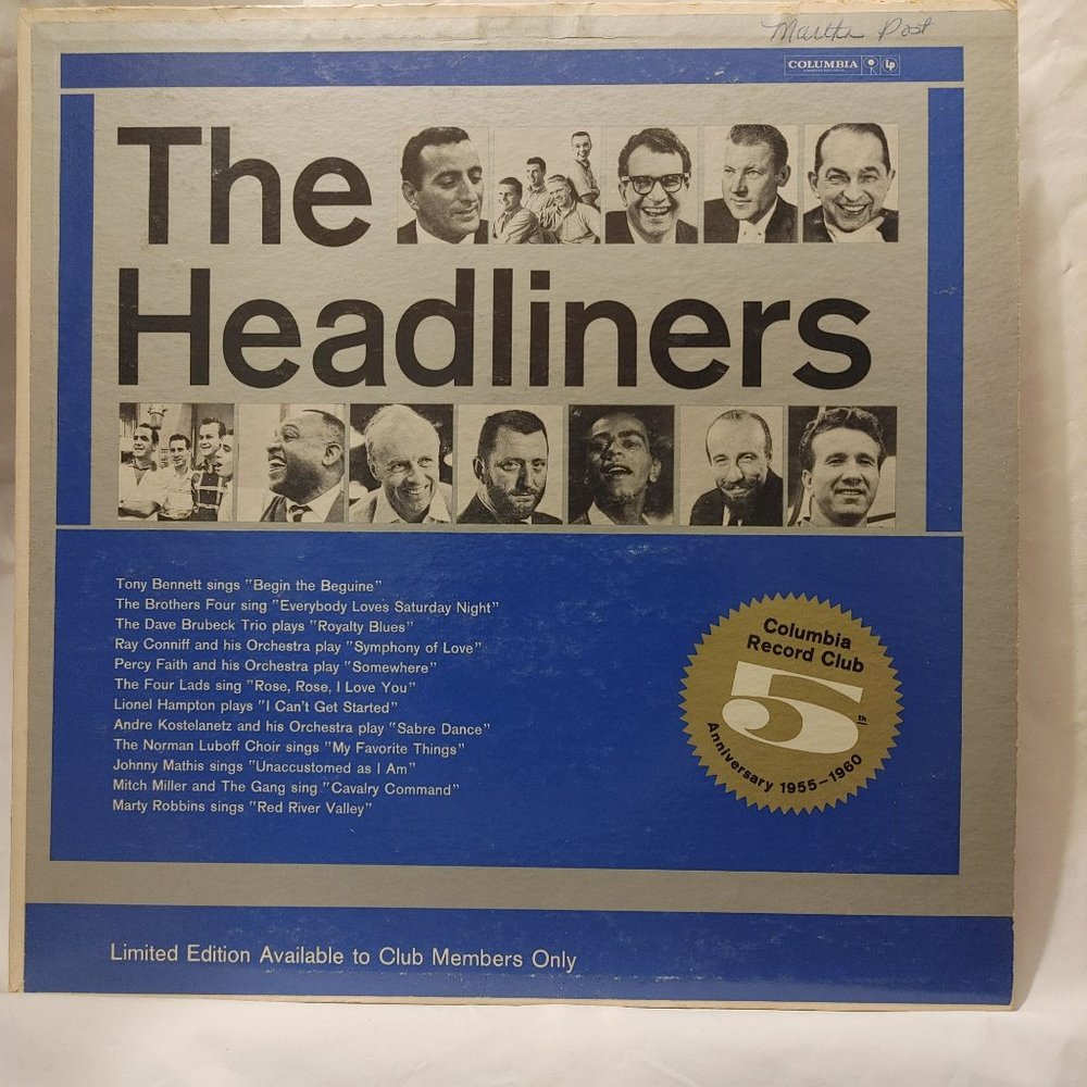 Vintage 1960s LP Vinyl Record The Headliners Various Artists [GB7] Jazz/Pop/Folk